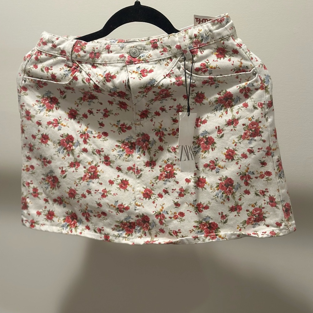 Zara Girls Floral White Skirt